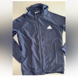 2X MENS Adidas  Lightweight Navy Blue Full-Zip Jacket with White Logo